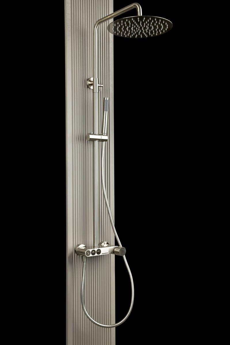 Смеситель для ванны Boheme Stick Diamond 123-NB (никель брашированный), с душевой лейкой
