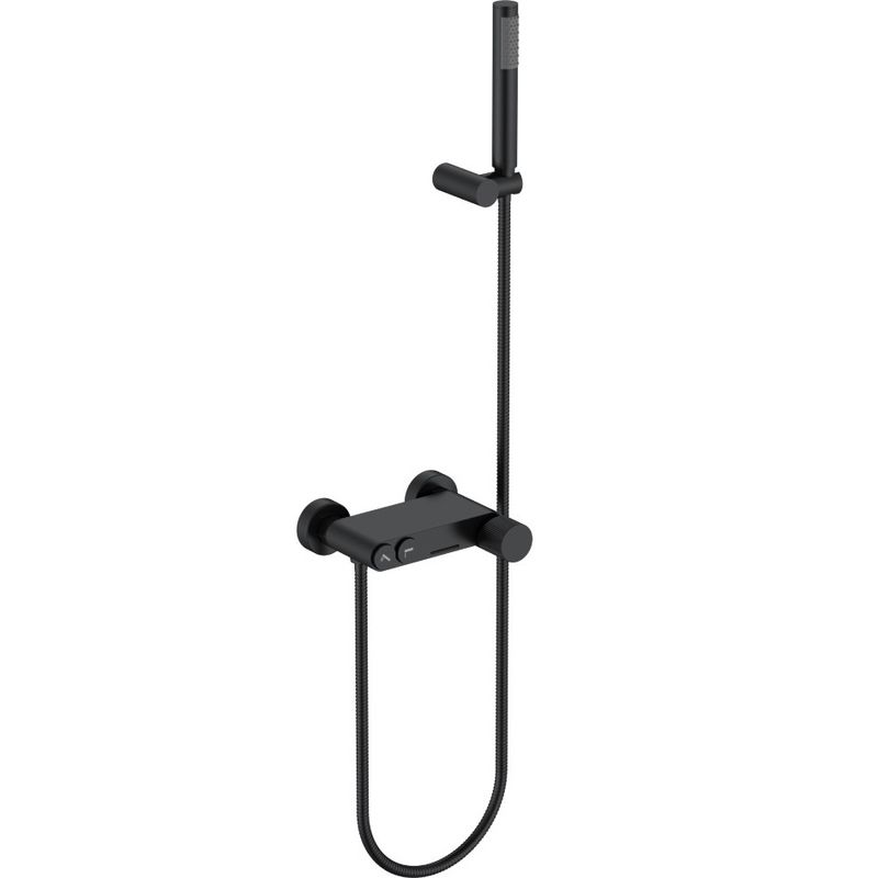Смеситель для ванны Boheme Stick Linea 123-BB.3 (черный матовый), с душевой лейкой