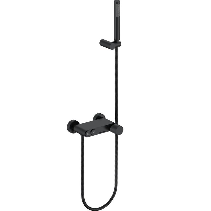 Смеситель для ванны Boheme Stick Spirale 123-BB.4 (черный матовый), с душевой лейкой