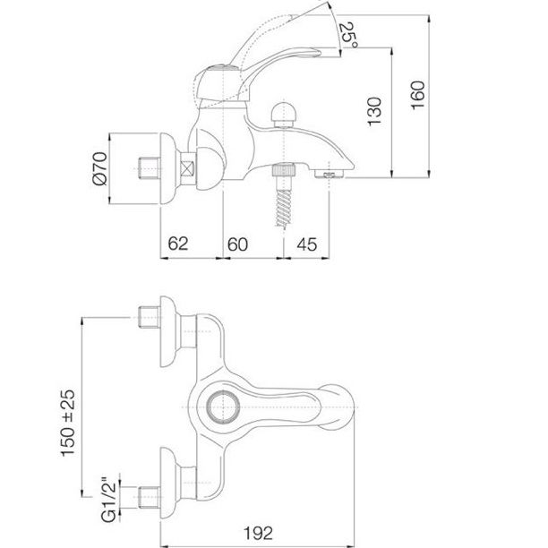 Смеситель для ванны Fima Carlo Frattini Lamp F3304/1CR (хром)