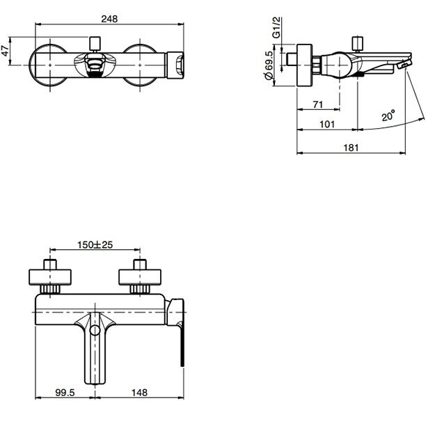 Смеситель для ванны Fima Carlo Frattini Mast F3134/1OR (золотой), с изливом