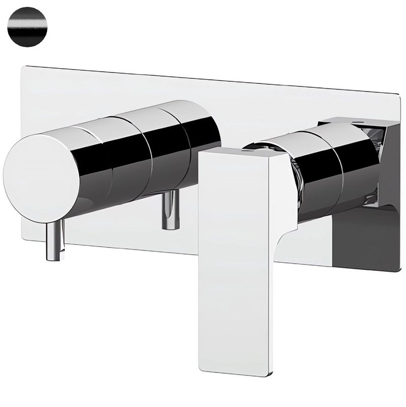 Смеситель для ванны и душа Remer Absolute AU92ZCFP (хром черный брашированный), 2 потока, скрытая часть в комплекте