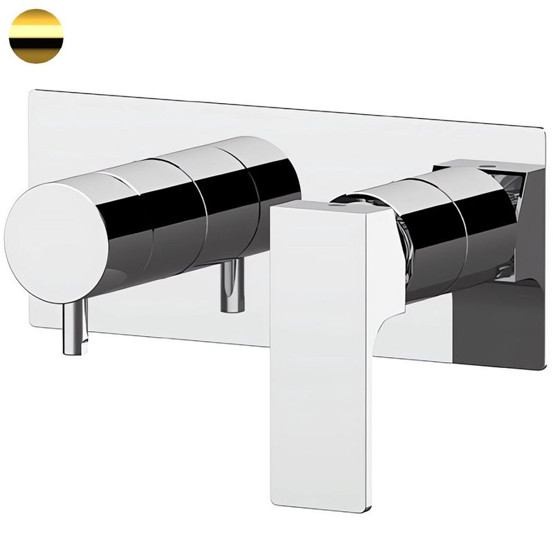 Смеситель для ванны и душа Remer Absolute AU92ZDO (золото глянцевое), 2 потока, скрытая часть в комплекте