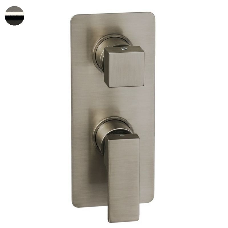 Смеситель для ванны и душа Remer Absolute Brushed Nickel AU93KBNP (никель брашированный глянц.), 3 потока, скрытая часть приобретается отдельно