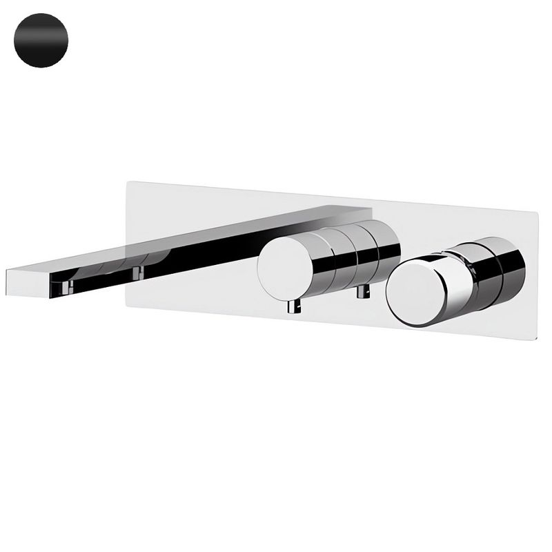 Смеситель для ванны и душа Remer Dot DT54D2NO (черный матовый), 2 потока, без душевого гарнитура