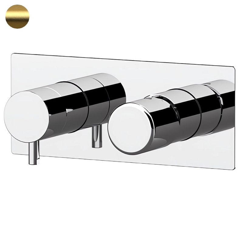Смеситель для ванны и душа Remer Dot DT92ZBG (золото брашированное), 2 потока, скрытая часть в комплекте