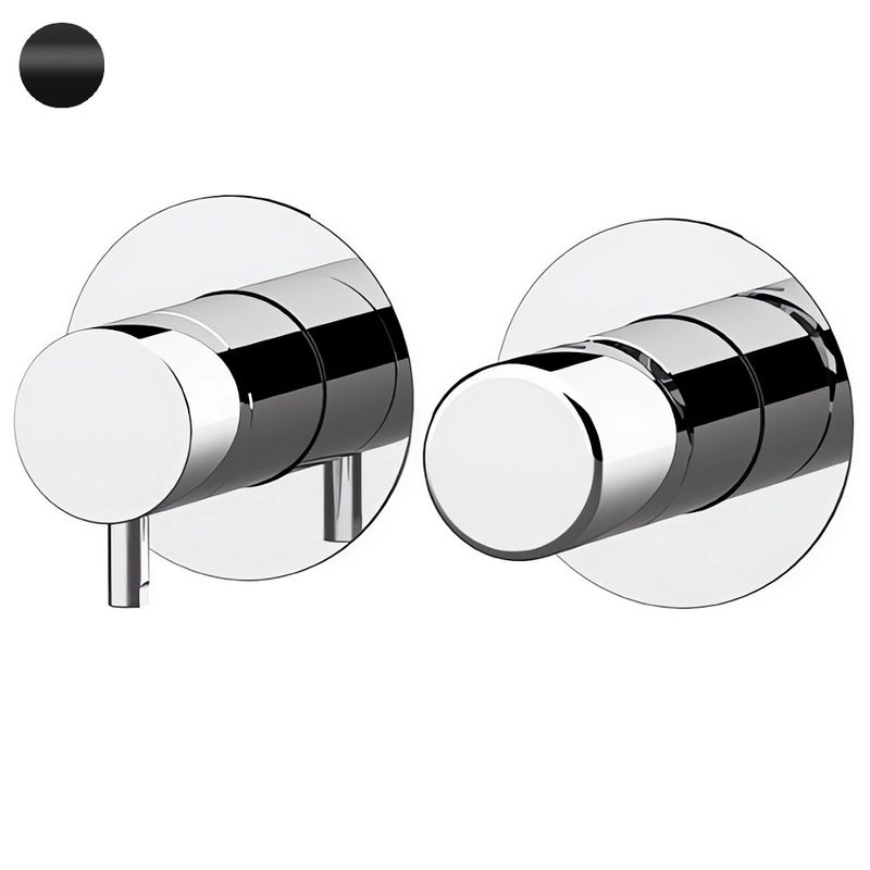Смеситель для ванны и душа Remer Dot DT92ZPNO (черный матовый), 2 потока, скрытая часть в комплекте