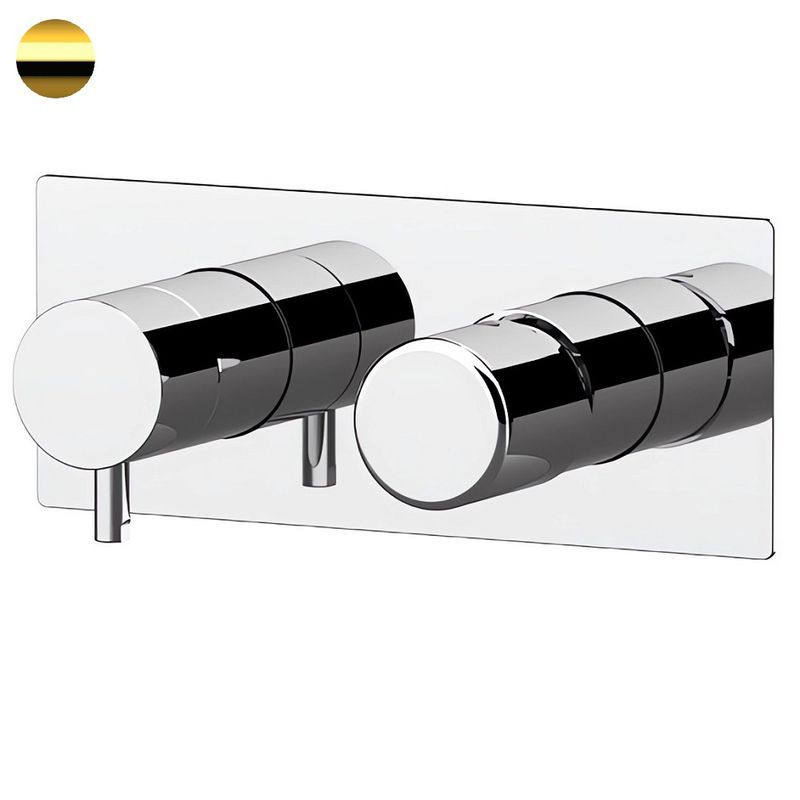Смеситель для ванны и душа Remer Dot DT93ZDO (золото глянцевое), 3 потока, скрытая часть в комплекте