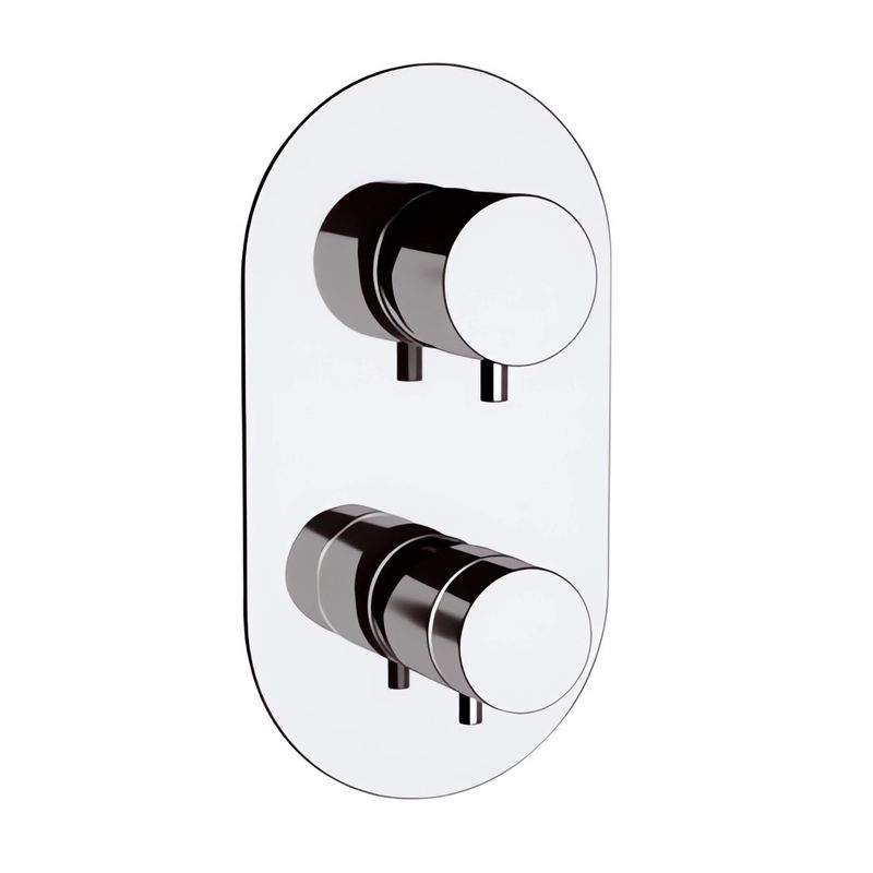 Смеситель для ванны и душа Remer Minimal Thermo NT93 (хром), 3 потока, скрытая часть в комплекте, с термостатом