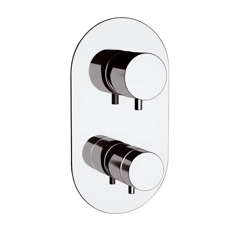Смеситель для ванны и душа Remer Minimal Thermo NT94 (хром), 4 потока, скрытая часть в комплекте, с термостатом