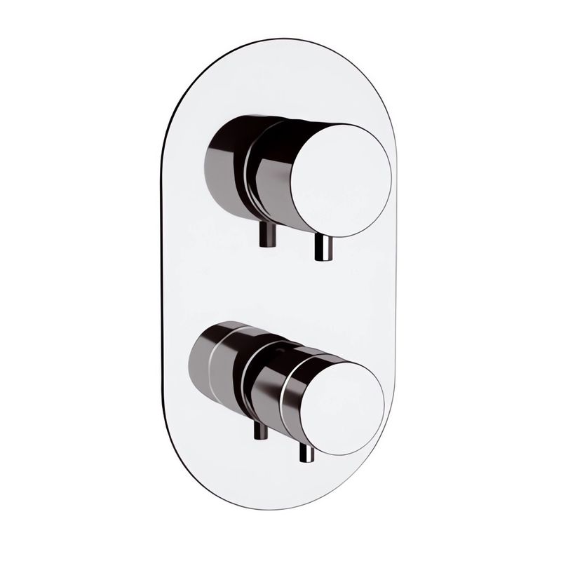 Смеситель для ванны и душа Remer Minimal Thermo NT95 (хром), 5 потоков, скрытая часть в комплекте