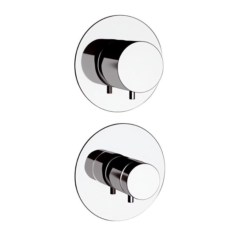 Смеситель для ванны и душа Remer Minimal Thermo NT95C (хром), 5 потоков, скрытая часть в комплекте, с термостатом