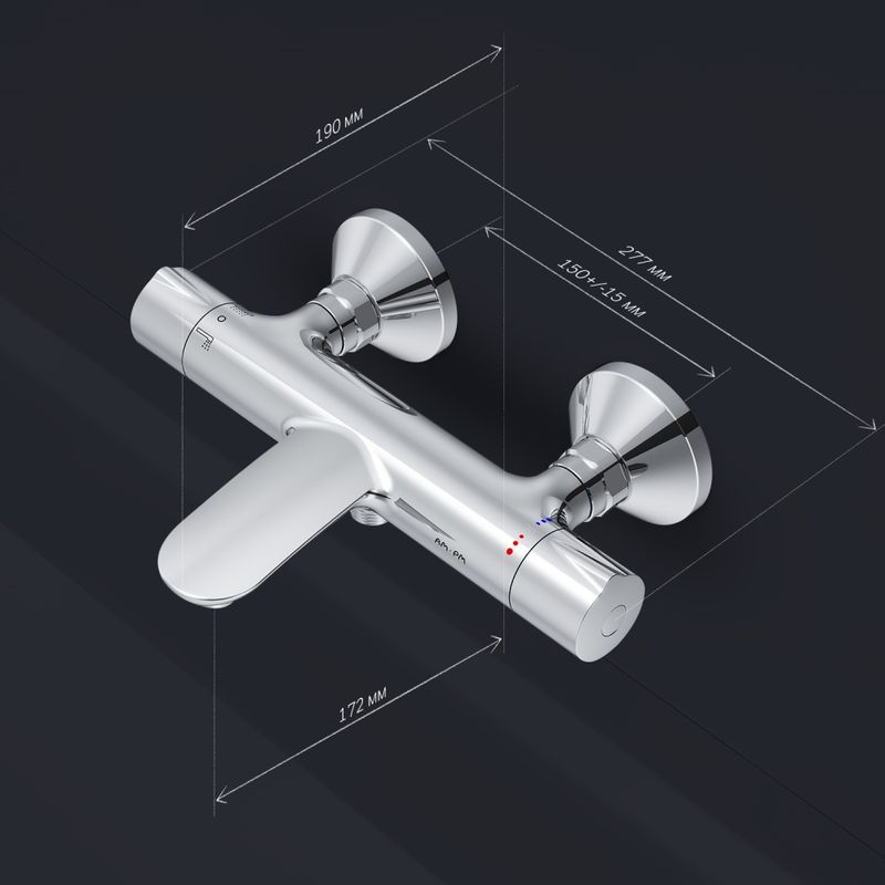 Смеситель для ванны и душа с термостатом AM.PM Like F8050000