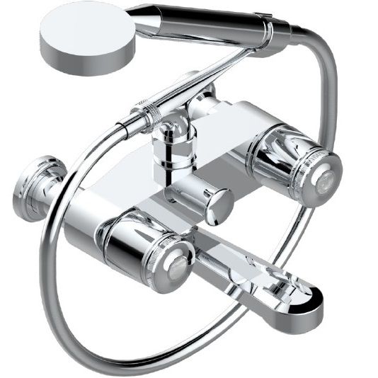 Смеситель для ванны настенный THG Corvair Fior di Bosco U8K-A02-13B (хром), с ручным душем и шлангом