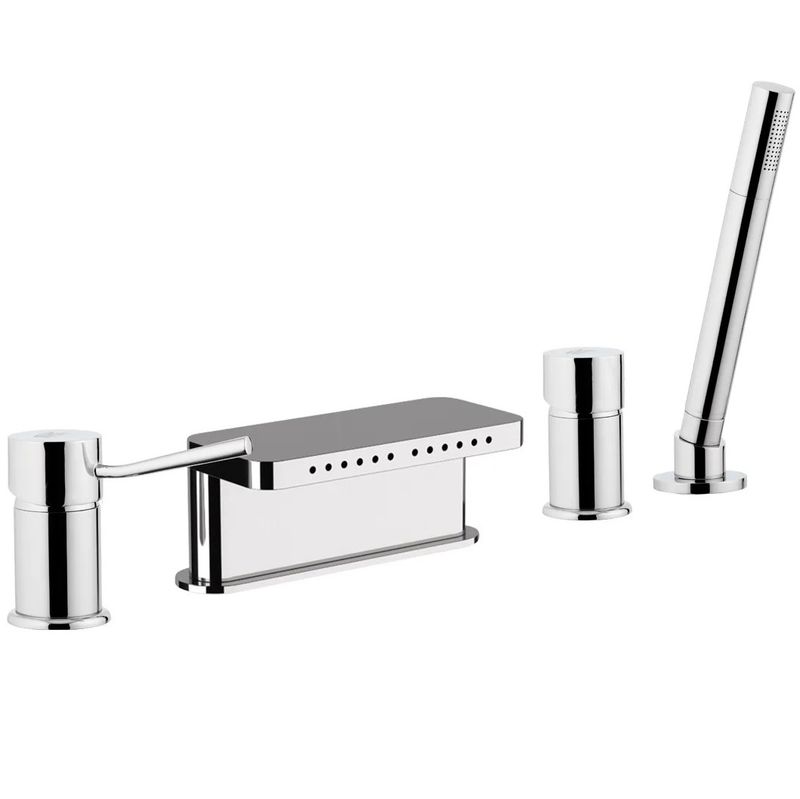 Смеситель для ванны и душа Remer Minimal N06317MM (хром), на борт ванны, с душевым гарнитуром