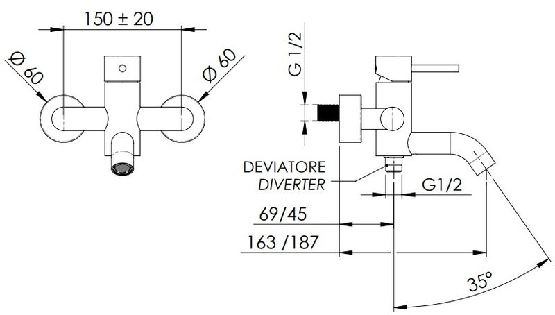Смеситель для ванны Remer X Style X05 (хром)