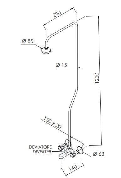 Смеситель для ванны Remer Y-YG 08Y (хром)