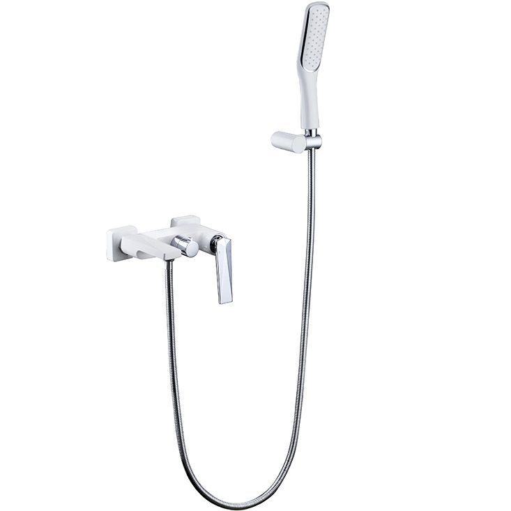 Смеситель для ванны с ручным душем Boheme Venturo 373-W (хром, белый), с изливом