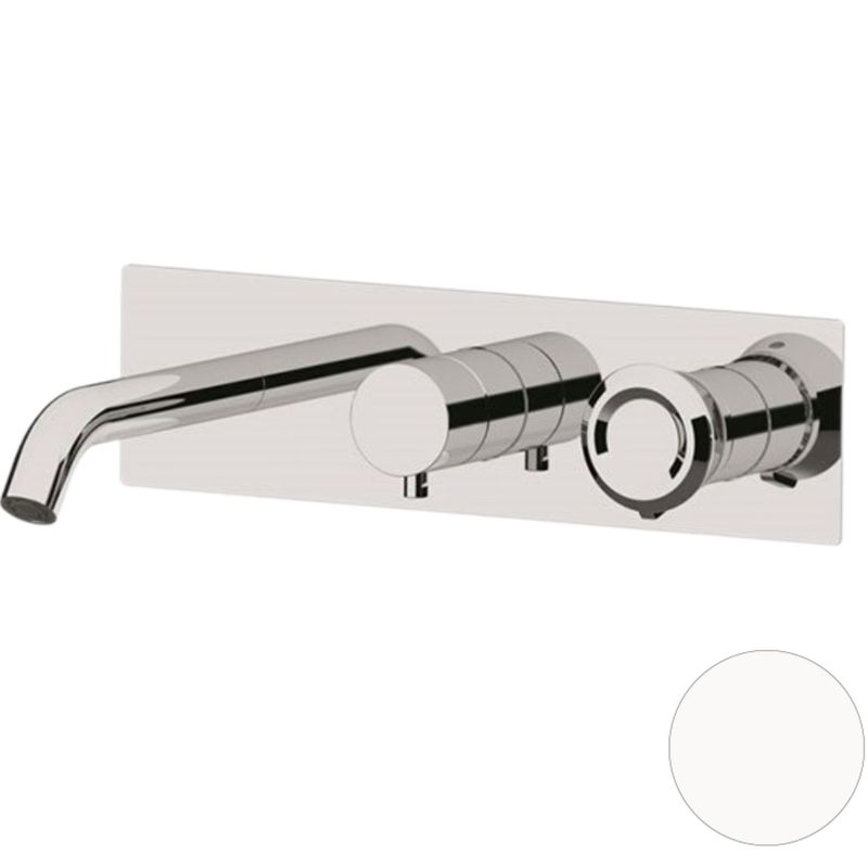 Смеситель для ванны скрытого монтажа Remer Element ET54D2BO (белый матовый), с изливом