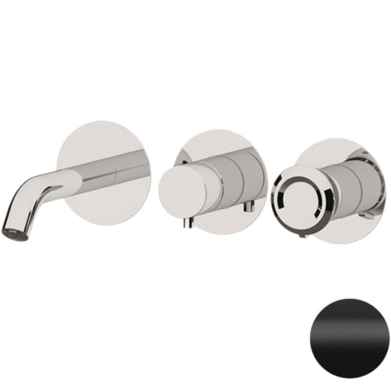Смеситель для ванны скрытого монтажа Remer Element ET54D2PNO (черный матовый), с изливом