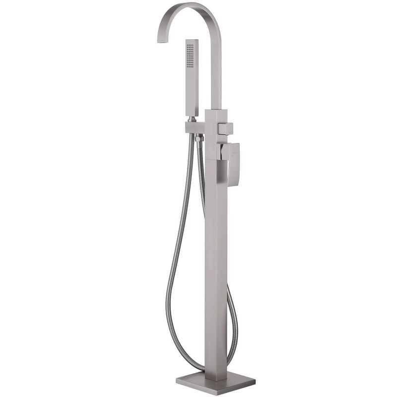 Смеситель для ванны напольный Abber Wasserfall AF8615SP (сатин)
