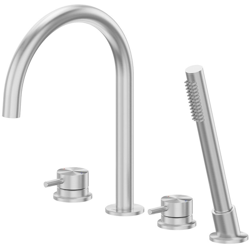 Смеситель на борт ванны Abber Wasser Kreis 316 AF8113BST (сталь брашированная)