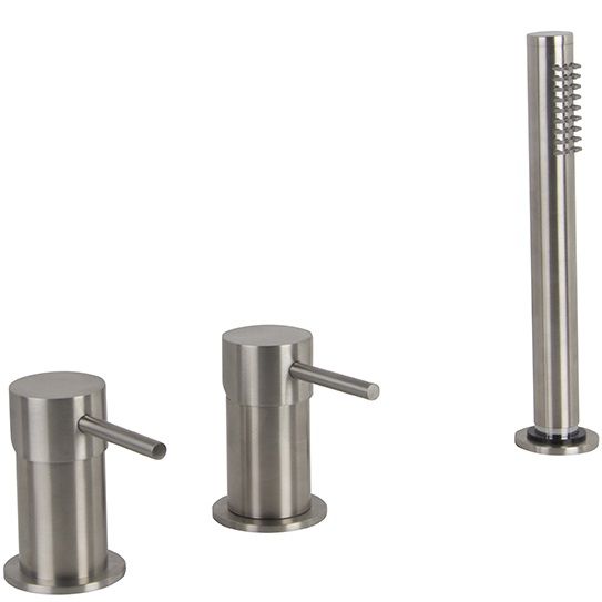 Смеситель на борт ванны Fima Carlo Frattini Spillo Steel F3074/1INOX (нержавеющая сталь), без излива