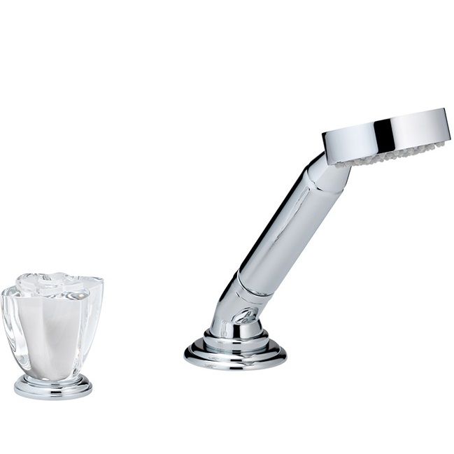 Смеситель на борт ванны THG Petale de cristal clair U6A-A02-6532/60A (хром, прозрачный хрусталь), без излива