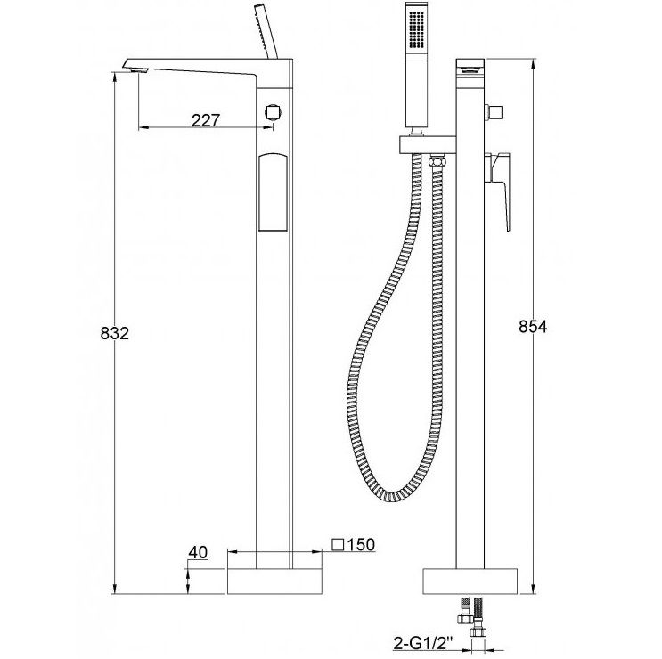 Смеситель напольный BelBagno Arlie ARL-FMTA-CRM (хром)