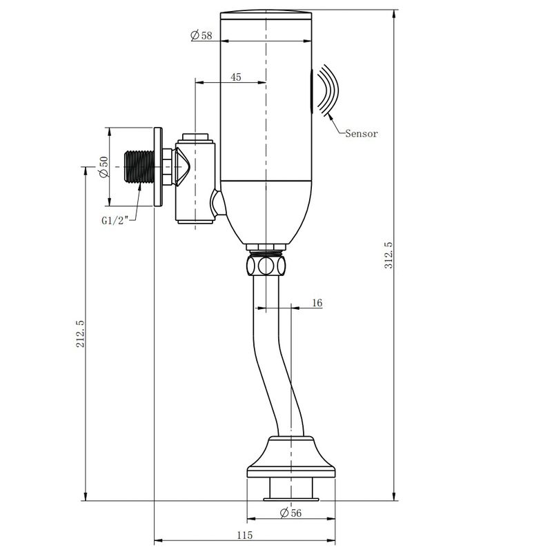 Смывное устройство для писсуара Raiber Sensor RSF88307 (хром)