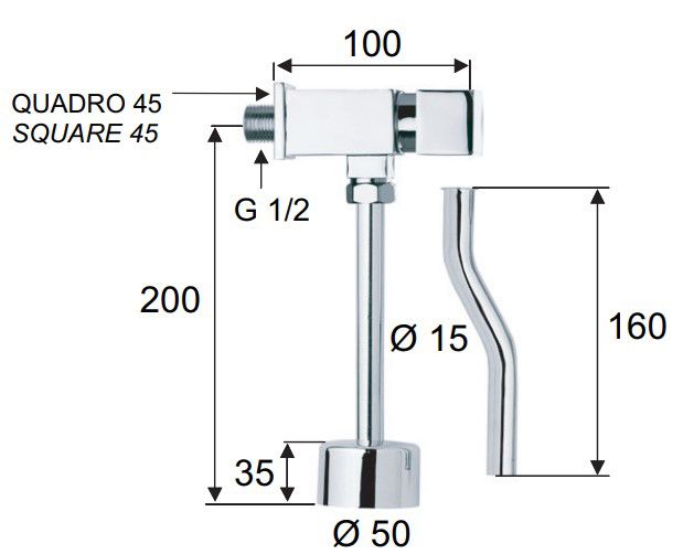 Смывное устройство для писсуара Remer Tempor & Sensor TE856 (хром)