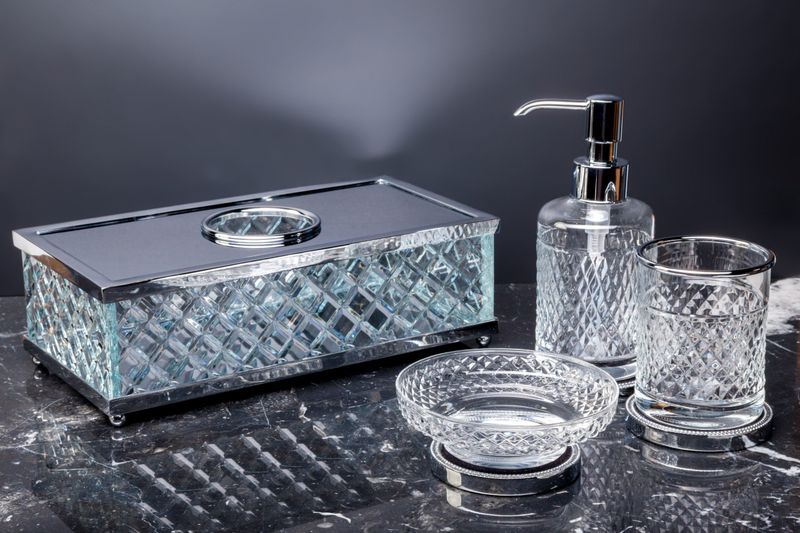 Стакан для зубных щеток настольный Boheme Murano Cristal 10217 (хром)