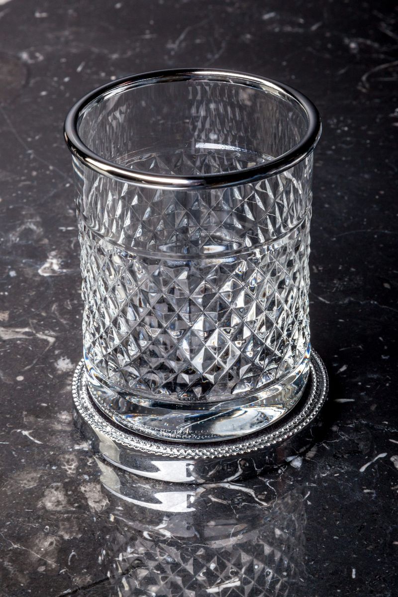 Стакан для зубных щеток настольный Boheme Murano Cristal 10217 (хром)