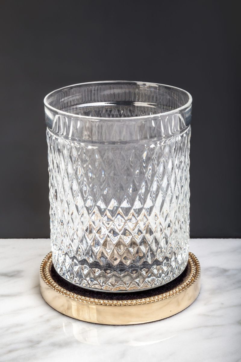 Стакан для зубных щеток настольный Boheme Murano Cristal 10218 (золотой)