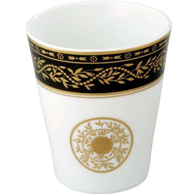 Стакан фарфоровый настольный THG Marquise noir decor Or A7F-A02-4608 (золотой, черный, белый)