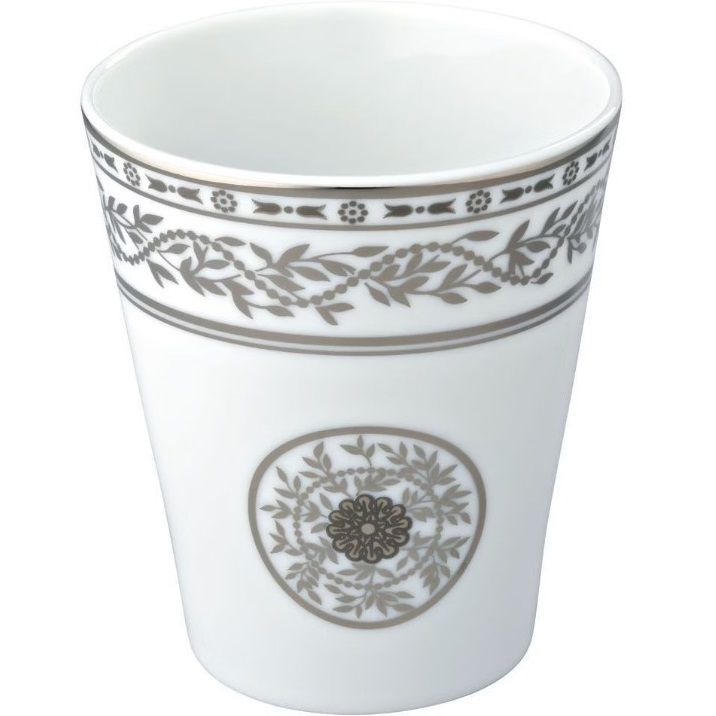 Стакан фарфоровый настольный THG Marquise platinum decor A7G-A02-4608 (белый, платина)