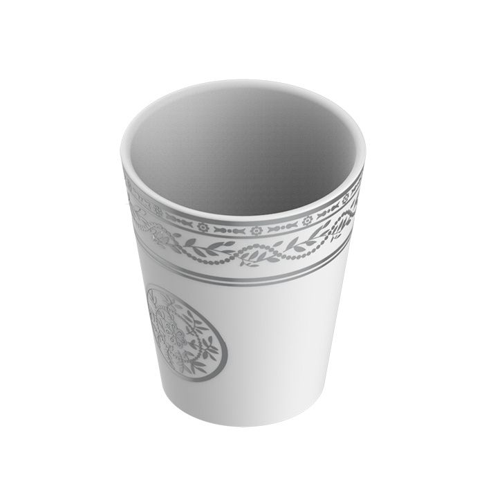 Стакан фарфоровый настольный THG Marquise platinum decor A7G-A02-4608 (белый, платина)