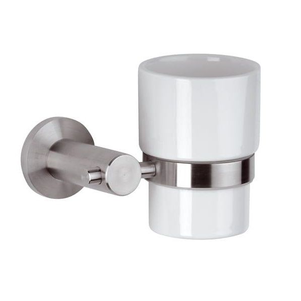 Стакан Remer Minimal Inox Mi15INOXCR (хром, белый), настенный