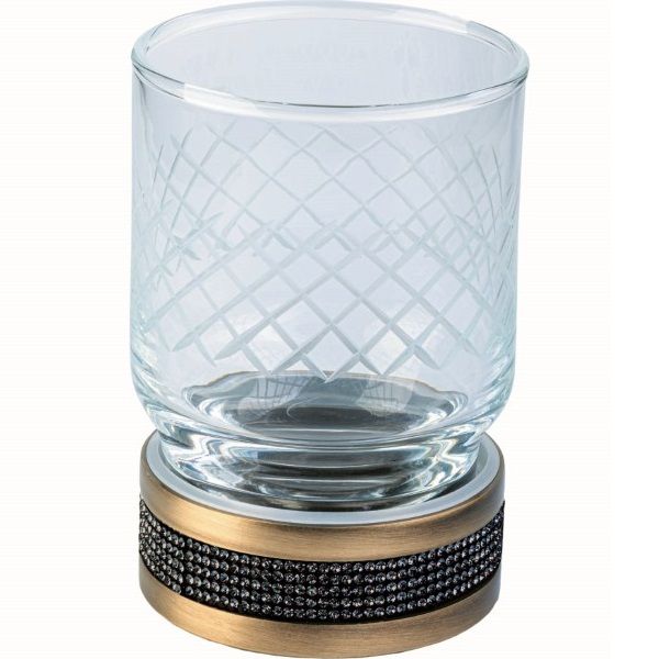 Стакан настольный Boheme Royal Cristal 10931-BR-B (бронза, черный)