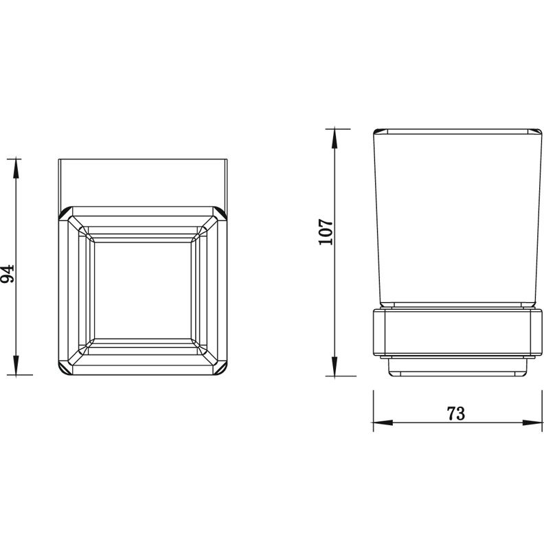 Стакан подвесной Whitecross Cubo CU2430NIB (никель брашированный PVD)