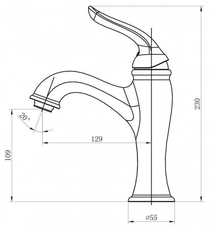 Смеситель для раковины BelBagno Tiffani TIF-LVM-CRM