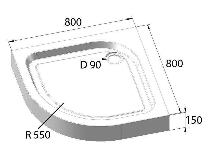 Душевой поддон BelBagno Tray TRAY-BB-R-80-550-15-W 80x80