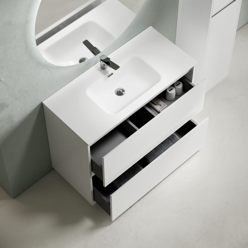 Тумба напольная Sancos Либра напольная (Libra Floor) LB100FW 99х45х84 (белый глянцевый)