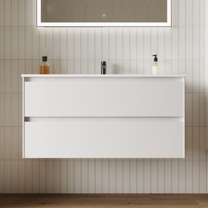 Тумба подвесная Sancos Cento / Сто CN100W 99х45х50 (белый), гялнец