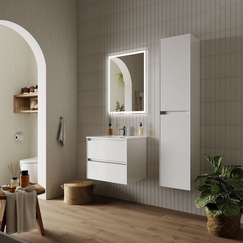 Тумба подвесная Sancos Cento / Сто CN60W 59х45х50 (белый), глянец