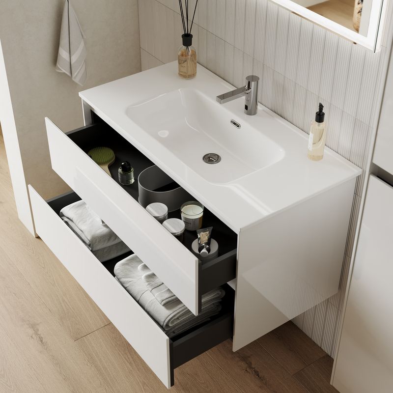 Тумба подвесная Sancos Cento / Сто CN80W 79х45х50 (белый), глянец