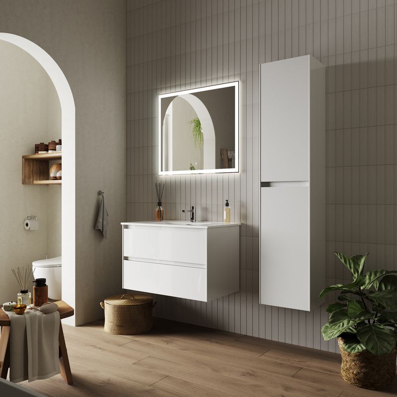 Тумба подвесная Sancos Cento / Сто CN80W 79х45х50 (белый), глянец