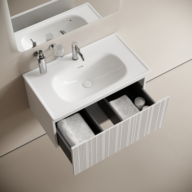 Тумба подвесная Sancos Код (Code) CD80W 78.5х45.3х40 (белый), с одним ящиком