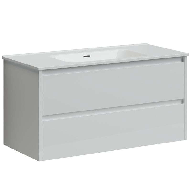 Тумба подвесная Sancos Либра (Libra) LB100W 99х45х50 (белый глянцевый)