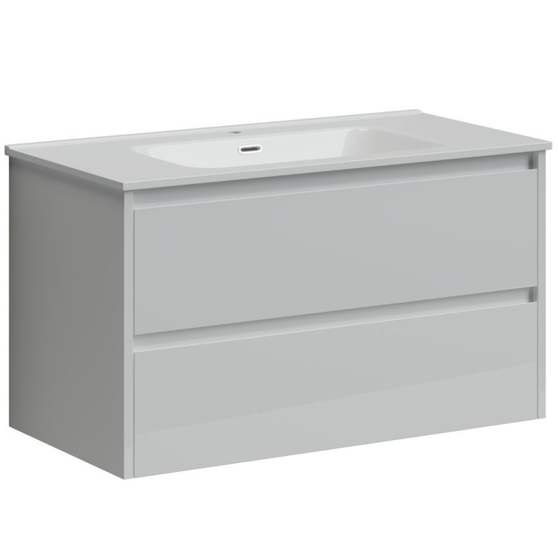 Тумба подвесная Sancos Либра (Libra) LB90W 89х45х50 (белый глянцевый)